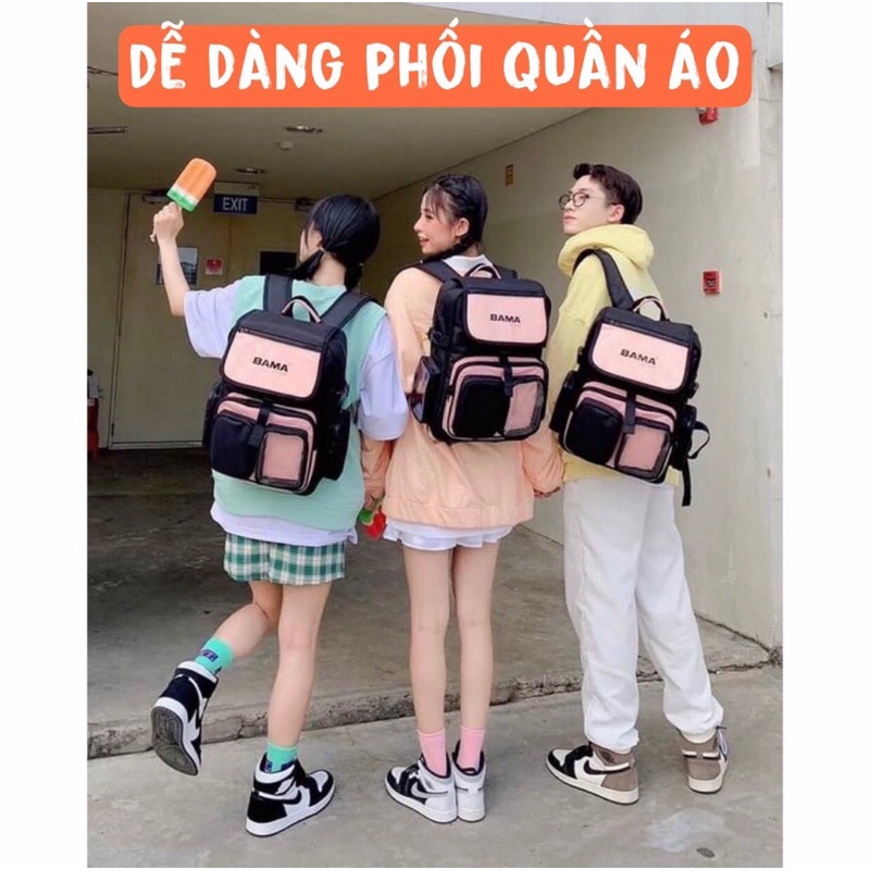 Balo Bama 444 Backpack Hologram (Tặng Kèm Bông 7 Màu) 2810 Clothes Shop Balo Bama Đi Học Đi Chơi Ulzzang Unisex