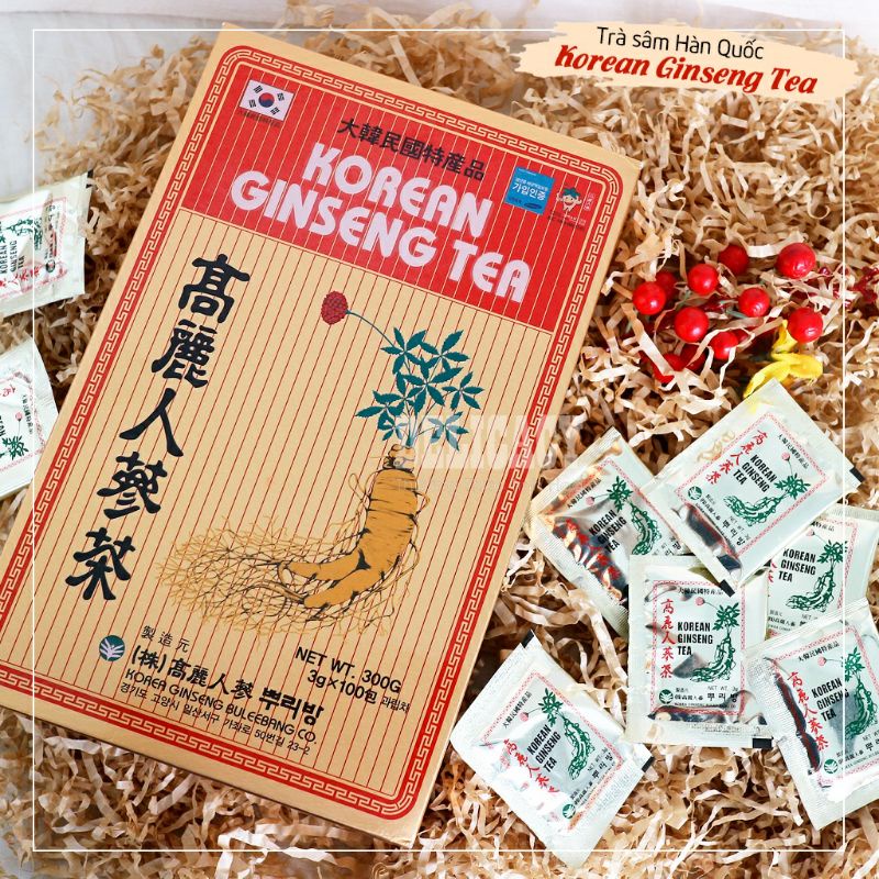 ( Hộp 100 gói) Trà Sâm Hàn Quốc Korean Ginseng Tea _ Hộp 100 gói