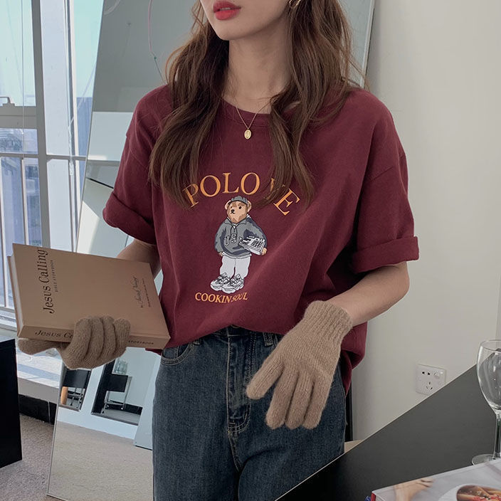 Áo thun BH cotton dáng rộng thời trang xuân hè Hàn Quốc 2021 dành cho nữ