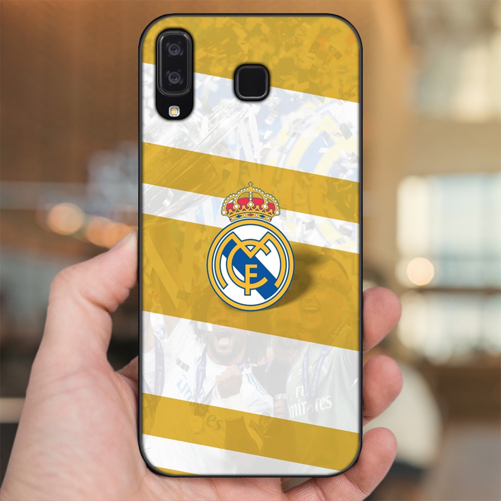 Ốp lưng Samsung A8 Star viền đen in hình Real Madrid