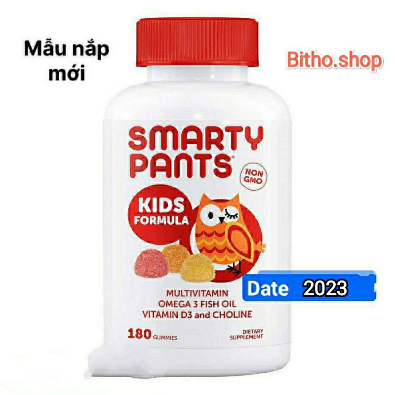 [Date 2024] Kẹo dẻo tăng đề kháng, trí não, thị lực, tim mạch, chiều cao, tiêu hoá cho trẻ Smarty Pants Vitamin 180v