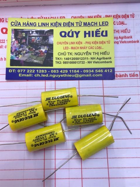 5 chiếc tụ loa 2,2uf 250v loại đẹp