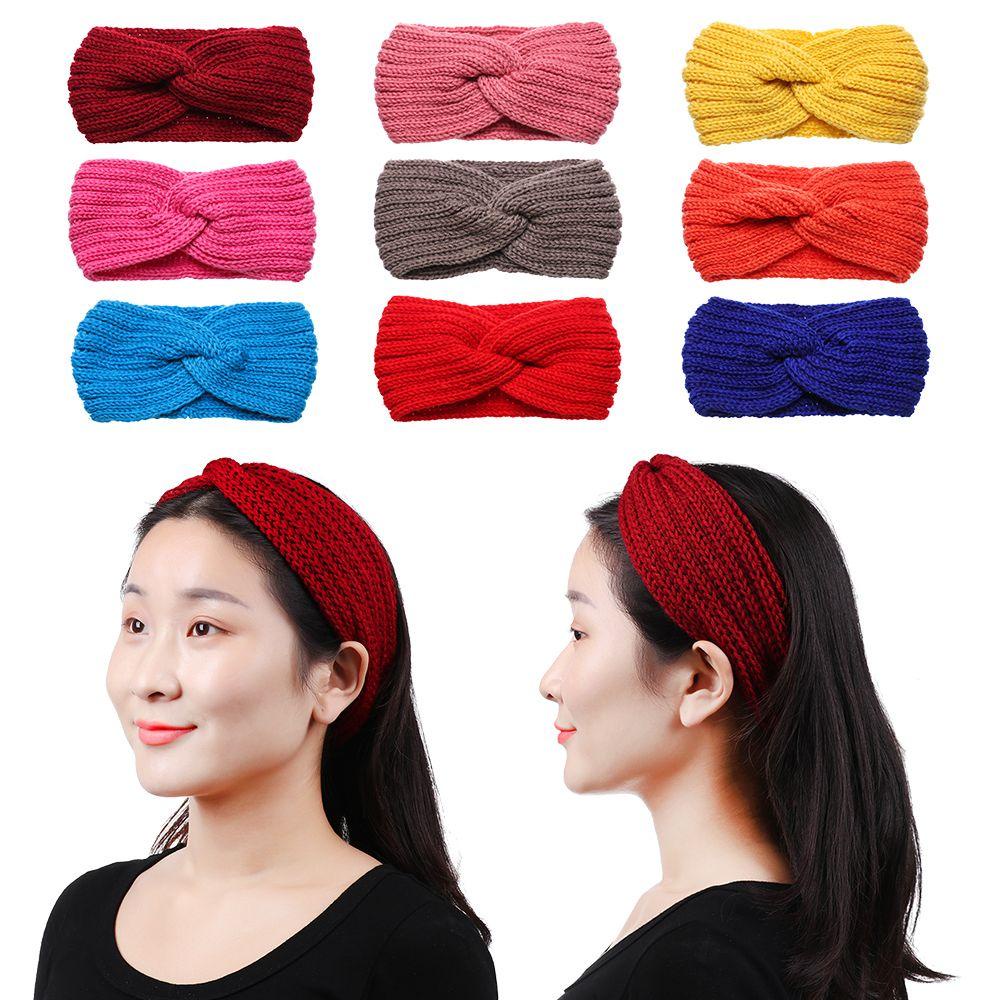 Băng Đô Đan Len Đan Chéo Giữ Ấm Thời Trang Nữ