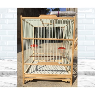 Khung lồng chim chào mào Khung lồng ép mộc tự lắp ráp chất liệu trúc cật trắng nan cáp quang giá rẻ đẹp đầy đủ phụ kiện