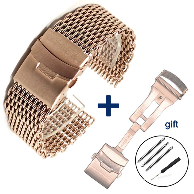 Dây Đeo Đồng Hồ Bằng Thép Không Gỉ 4.0mm Với Khóa Dày 1.88mm 18mm 20mm 22mm 24mm Cho Nam