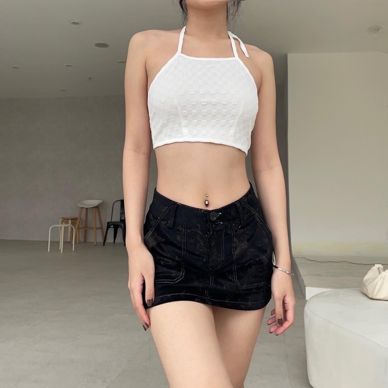 Áo ERRORIST Lace yeri màu trắng/da beo