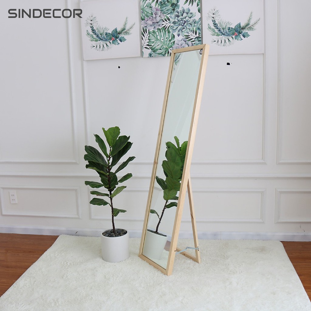 Gương Soi Toàn Thân Viền Gỗ - Sindecor - Gương đứng Chữ A 170*50 cm - Nội Thất Kiểu Hàn Lắp Ráp