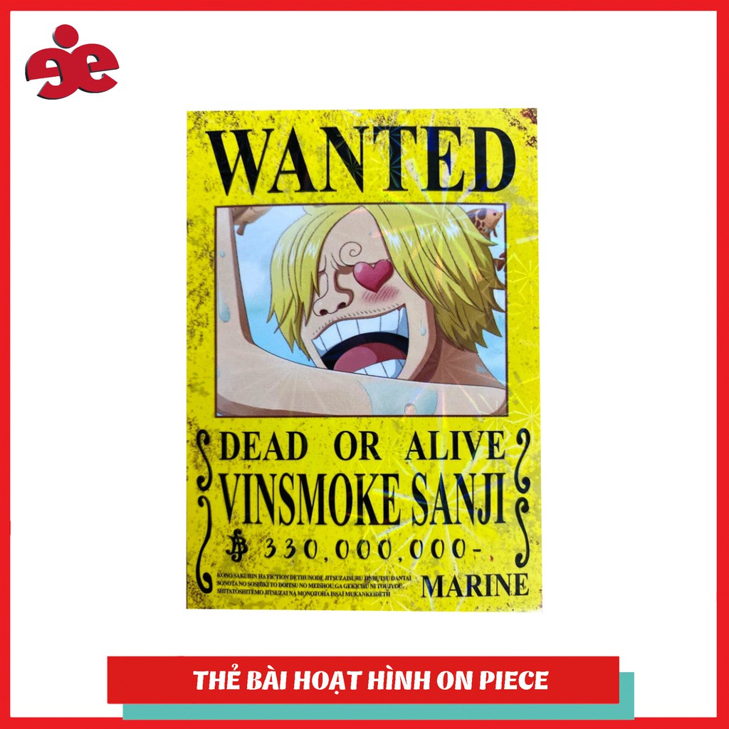 Thẻ bài One Piece phản quang 7 màu nhân vật VISNMOKER SANJI hot 2021
