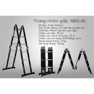 Thang nhôm gấp đa năng 4 đoạn Nikawa NKG-43