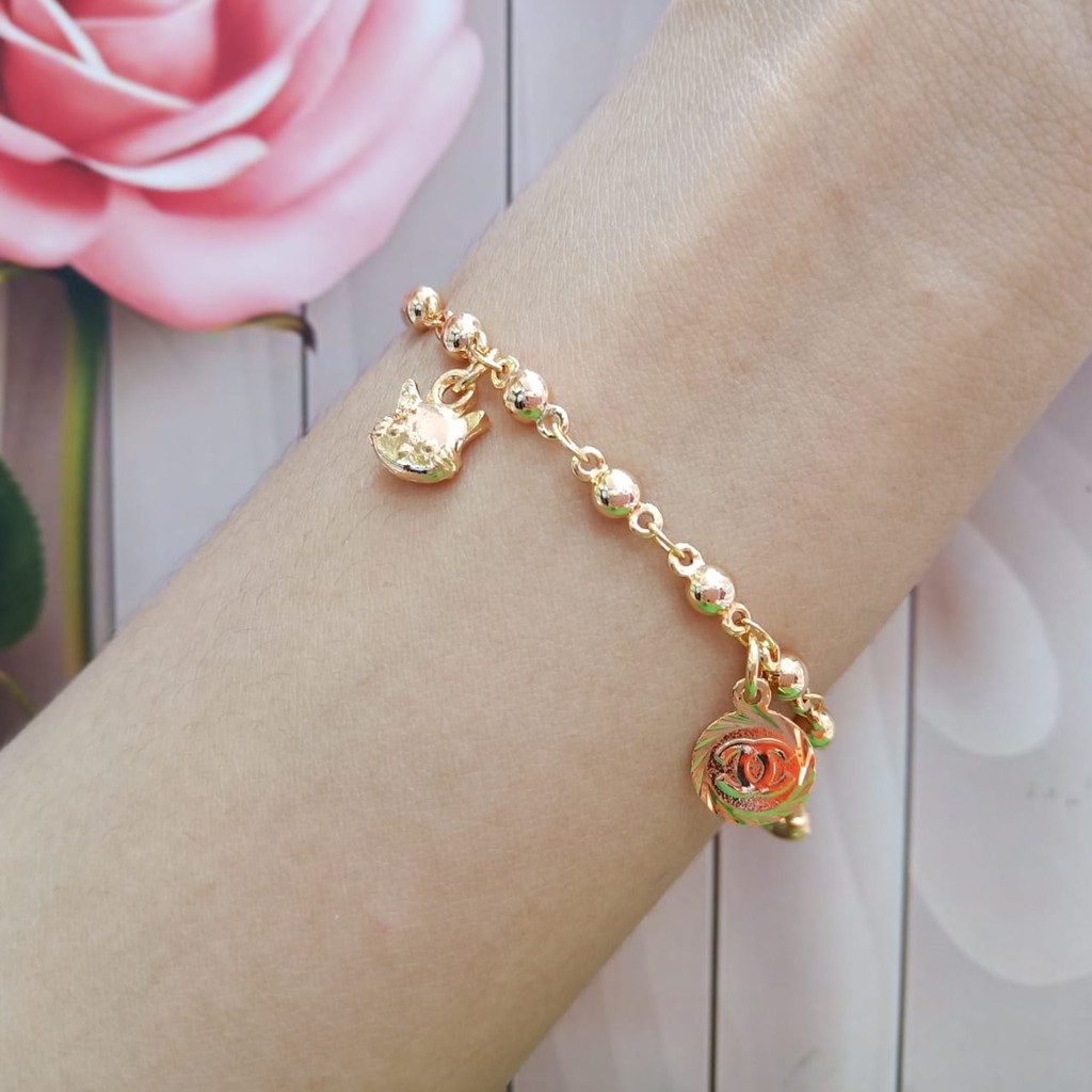 Lắc Chân / Lắc Chân Mạ Vàng Hình Mèo Hello Kitty Dễ Thương Cho Bé