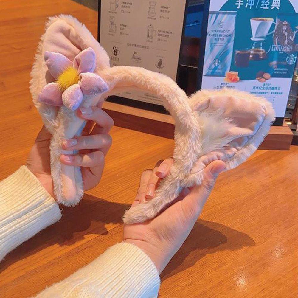 VANES1 Dây Cột Tóc Lông Nhung Màu Hồng Hình Thú Hoạt Hình Dễ Thương Cho Nữ