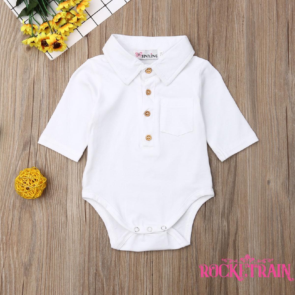 Jumpsuit Cotton Dài Tay Có Nút Cho Bé Trai (0-18 Tháng)