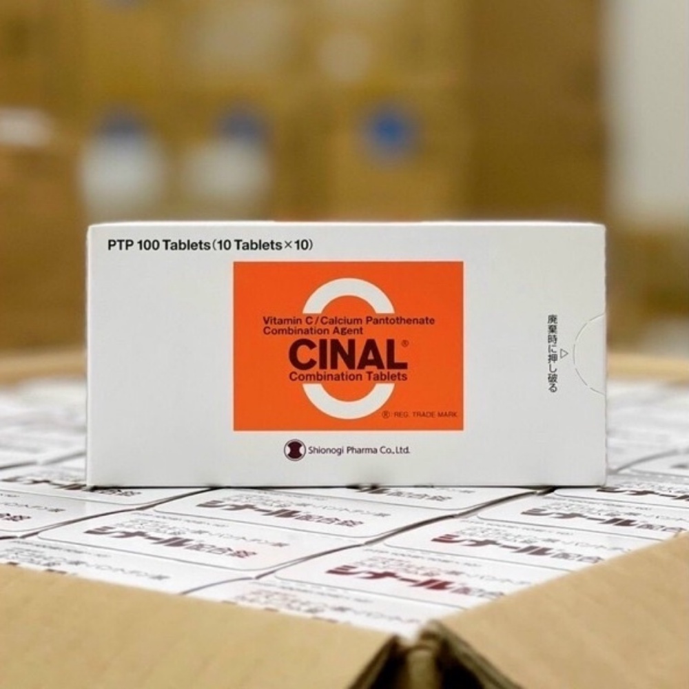 Viên uống Vitamin C trắng da, mờ thâm nám Cinal C 100 viên Nhật Bản Kimochi Store