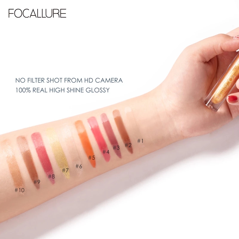 FOCALLURE Glitter Jelly Liquid Lip Gloss/Moisturizing Lip Glaze/Plumping Shiny Lipstick/Brightening Lasting Nourishing Cosmetic Makeup/Oil Lips Tint | BigBuy360 - bigbuy360.vn