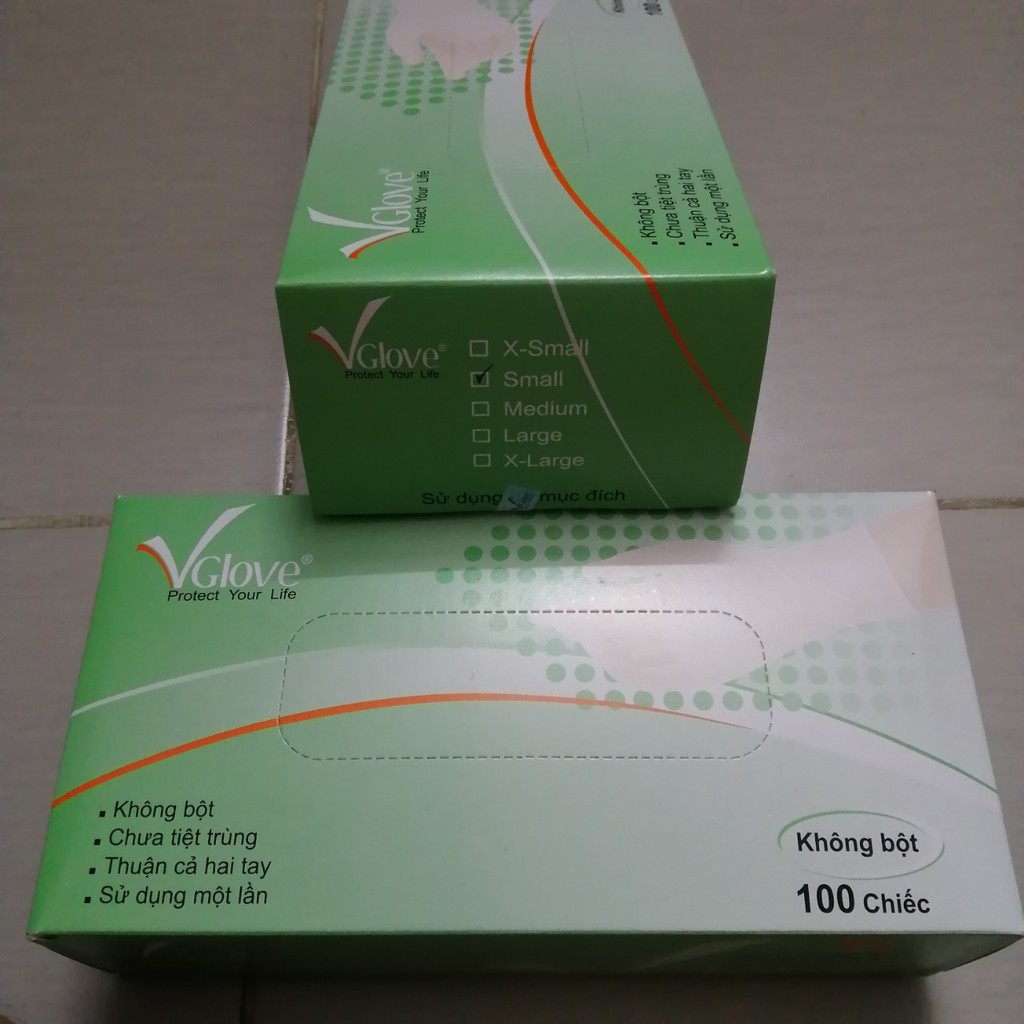 (Q1-HCM) THÙNG Găng Tay Y Tế Không Bột Latex Vglove - Không Bột Màu Trắng Vglove Khải Hoàn