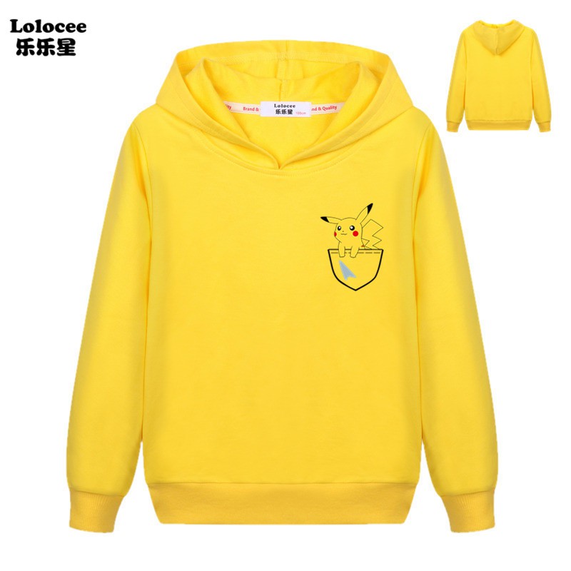 POKEMON Áo Hoodies Hình Pikachu Xinh Xắn Dành Cho Bé