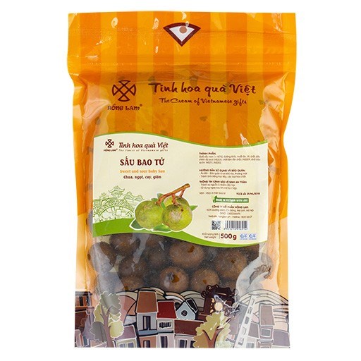 Sấu bao tử chua cay ngọt  giòn-  Ô mai Hồng Lam 11 hàng đường - hộp/gói 200g/300g/500g