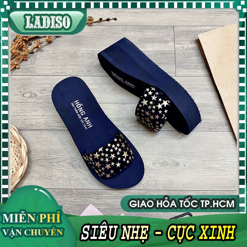 Dép xuồng nữ quai ngang siêu nhẹ xinh xắn cao 7 cm LADISO TT361 TT429