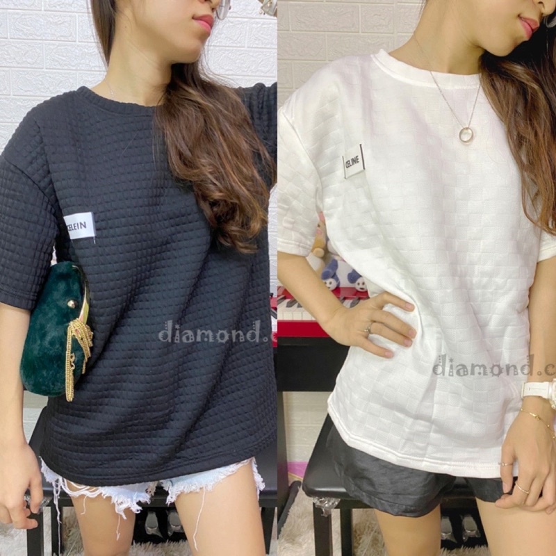 Áo Giấu Quần In Nổi 3D Sọc Vuông Freesize 38-60kg Diamond Closet Sale | BigBuy360 - bigbuy360.vn