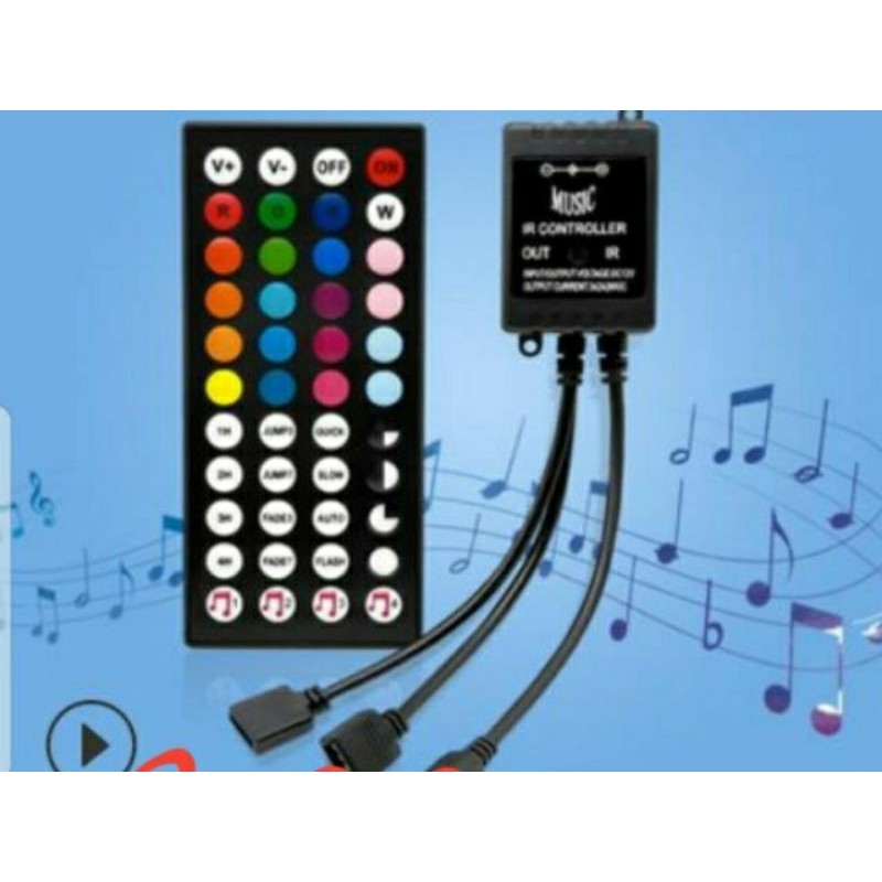 Bộ điều khiển led dây 5m RGB cảm ứng nhảy theo nhạc - Led music controller-C2