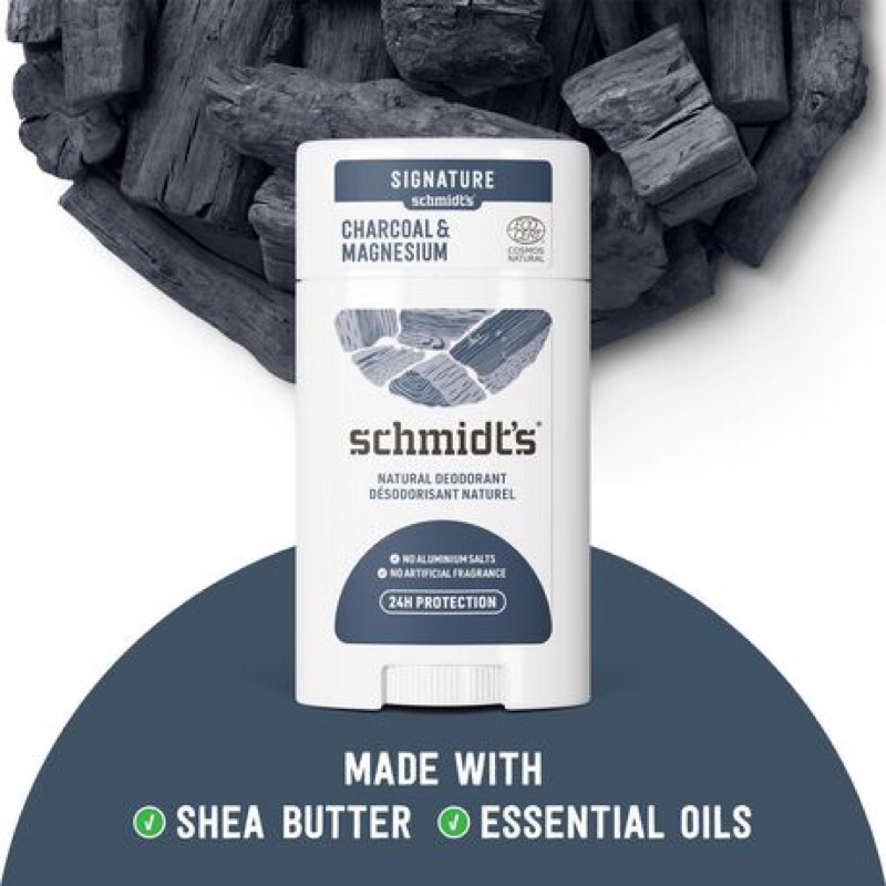 Mua tại Mỹ - Lăn khử mùi than hoạt tính Schmidt’s Charcoal 92g chính hãng