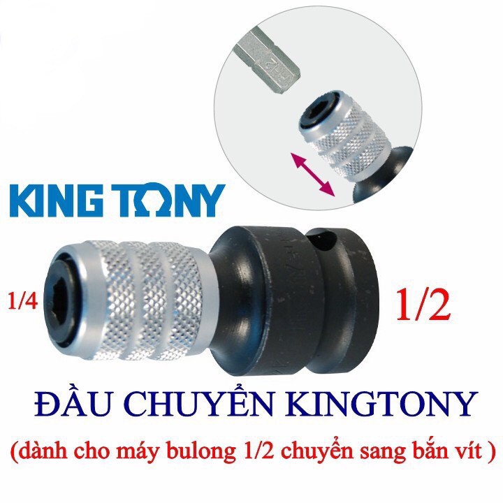 Kingtony 414A08S Đầu Chuyển Từ Bu Lông 1/2" Sang Vít 6.35mm
