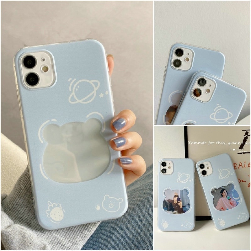 For IPhone 13 12 11 Pro Max Mini X Xs Xr 6 6s 7 8 Plus 6+ 6s+ 7+ 8+ Xsmax Promax 13Promax 12Promax 11Promax Cute Bear Clear Airbag Shockproof Soft Phone Case HLE 01