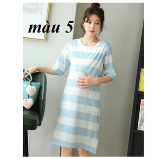 (HÀNG CÓ SẴN) Váy bầu, váy cho con bú thun cotton co giãn 4 chiều