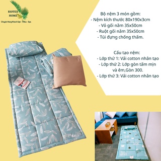 Nệm Văn Phòng RIOTEX Kháng Khuẩn - Đệm Ngủ Văn Phòng Bền Đẹp 80x190x3cm gấp gọn tiện lợi