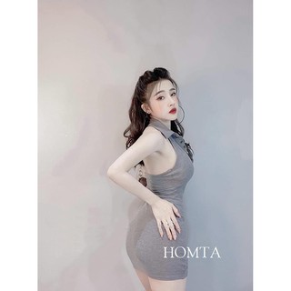 Đầm Body Hở Lưng Cổ Bẻ Borip