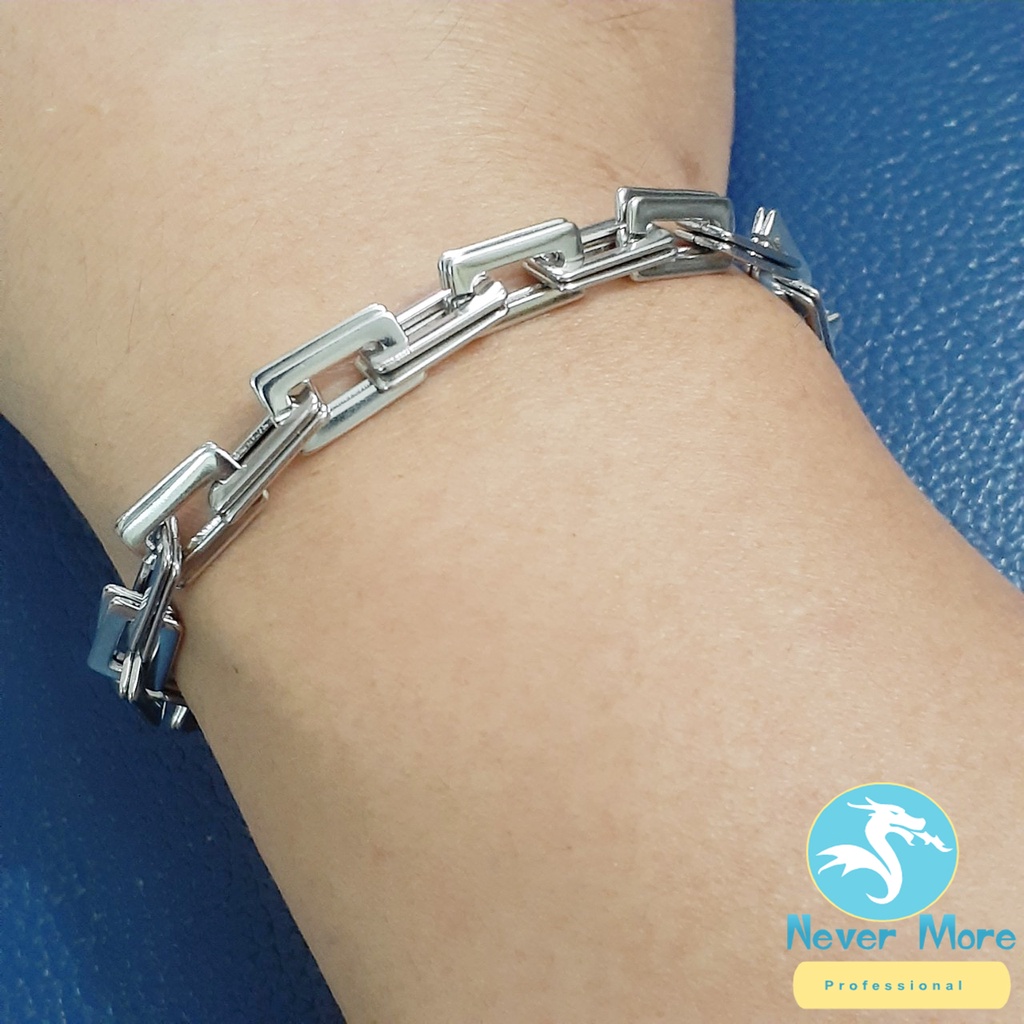 Lắc tay nam inox kiểu chữ nhật kép sáng đep, không đen, chọn size theo yêu cầu để thể hiện đẳng cấp phái mạnh