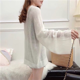 Cardigan len mỏng nhẹ dáng ngắn