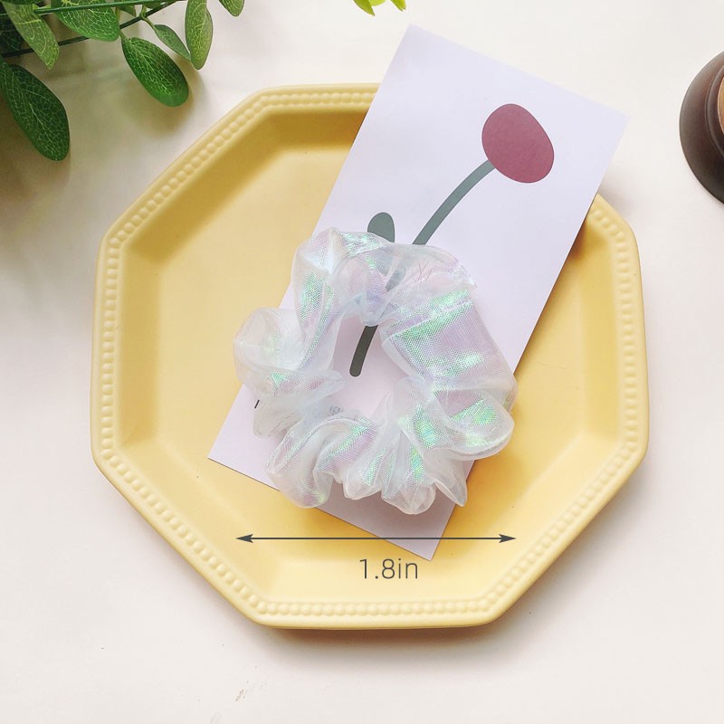 Dây Buộc Tóc Vải Nhún Màu Laser Phản Quang Thời Trang Mùa Hè Cho Nữ