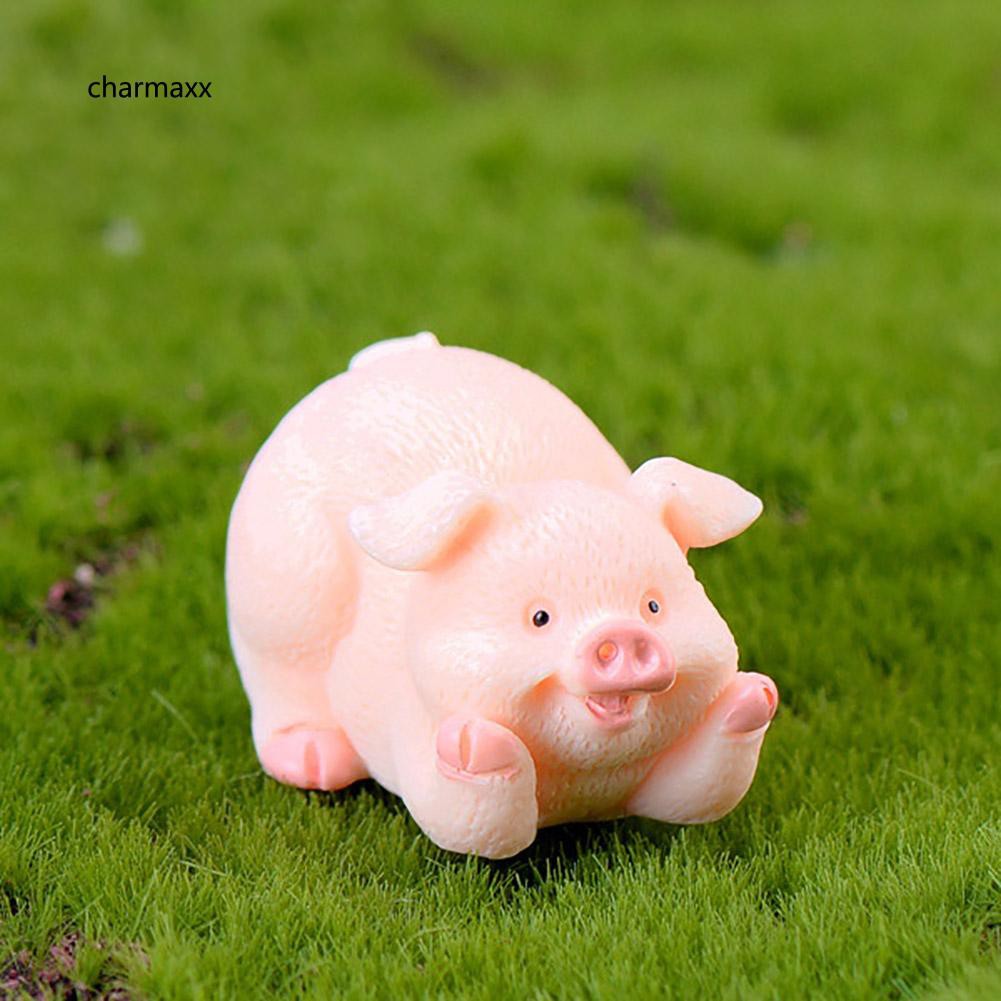 Mô hình heo mini dễ thương bằng resin dùng trang trí tiểu cảnh/nội thất