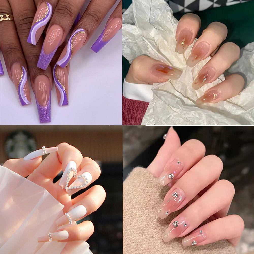 Hộp 24 Móng Tay Giả Múa Ba Lê Che Phủ Toàn Diện|Bộ Móng Tay Giả Trang Trí Nghệ Thuật