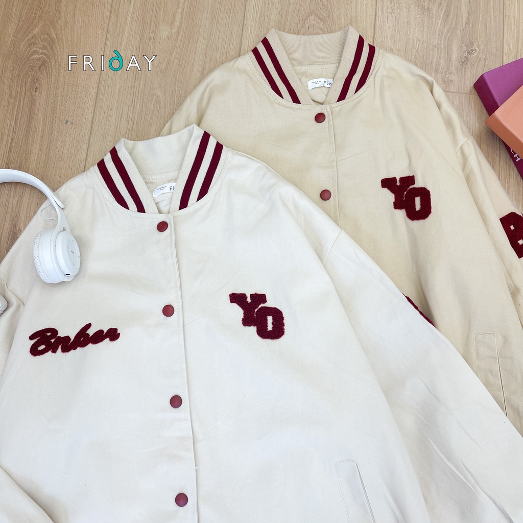 3 màu | Áo khoác bomber YO thô mềm Friday 2BG413K