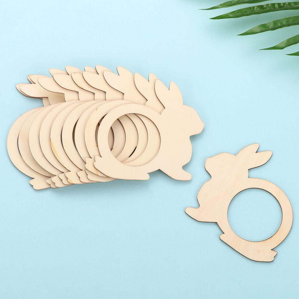 LANSEL Set 10 Vòng Nhẫn Bằng Gỗ Dùng Trang Trí Khăn Ăn DIY