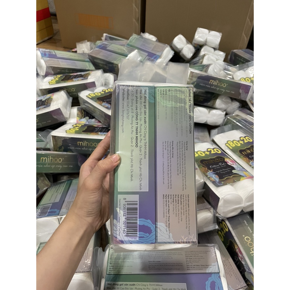 Bông tẩy trang Mihoo 180+20 Cotton Pad-chính hãng 100%