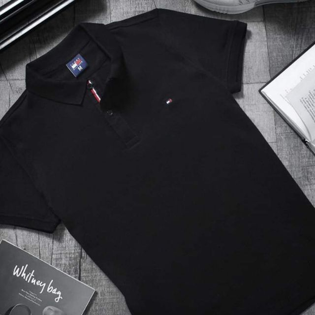 Áo thun polo basic đen