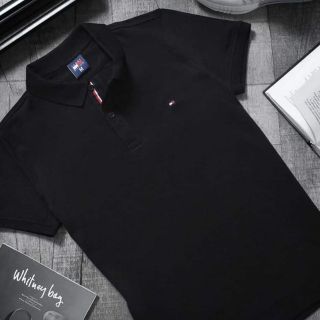 Áo thun polo basic đen