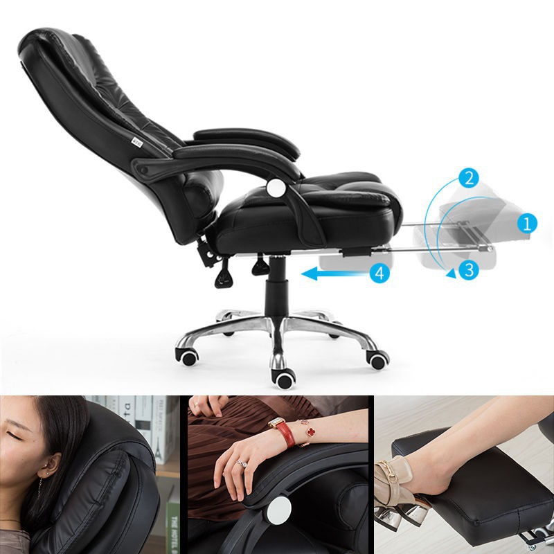 [Hàng New] Ghế Xoay Văn Phòng Có Massage Lưng Kèm Để Chân Cao Cấp - Ghế Da Giám Đốc Có Matxa Thư Giãn | BigBuy360 - bigbuy360.vn