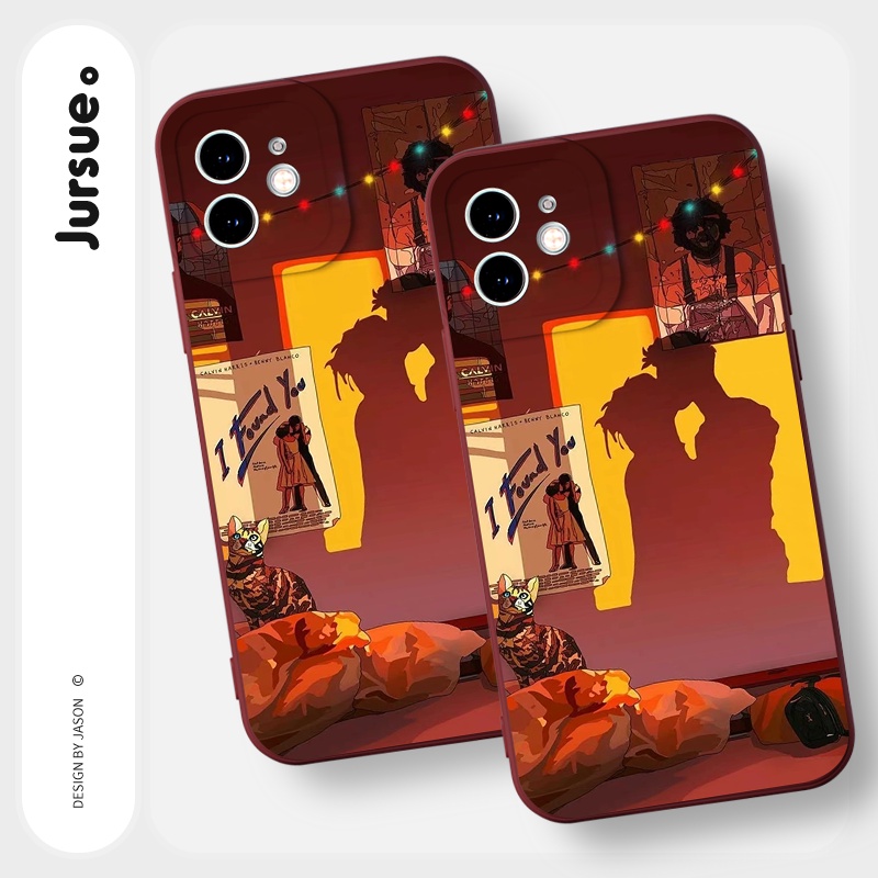 Ốp lưng JURSUE hình cặp đôi dễ thương đẹp cho iPhone 13 12 11 Pro Max SE 2020 X XR XS 8 7 ip 6S 6 Plus Y2053