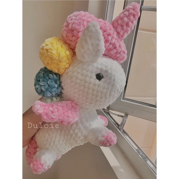 Unicorn-Kì lân nhồi bông cute bằng len sợi mềm mại