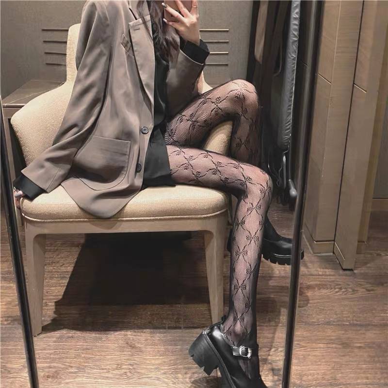 Tuotu | Hoa nho trắng Vine Loli Stockings Nữ mùa xuân và mùa hè Phần mỏng Sexy Lili Chống móc Silk Beauty Hollow Dưới