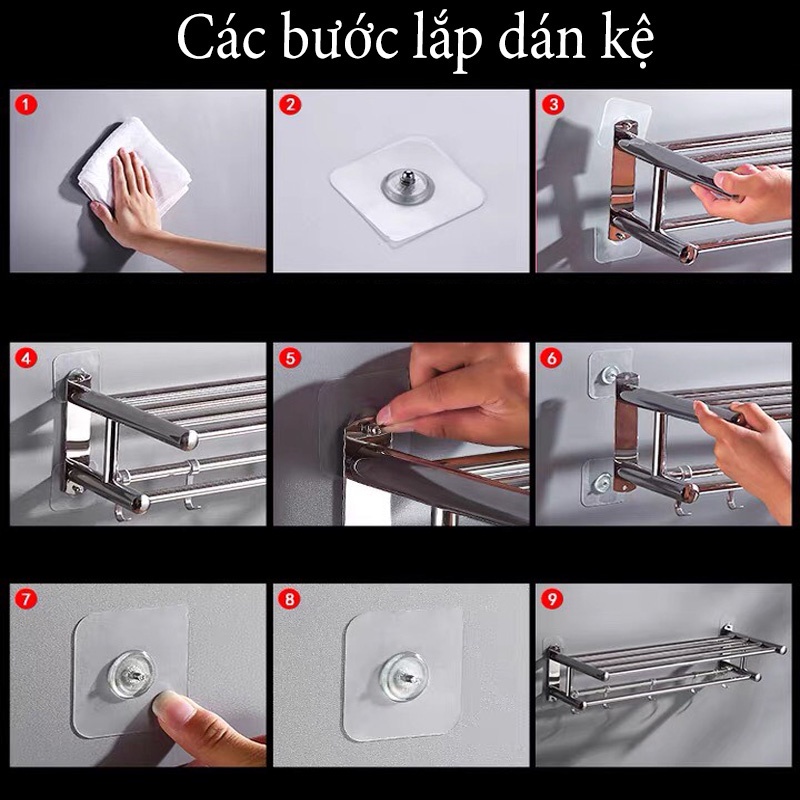 Kệ Để Đồ Nhà Tắm, Giá Treo Khăn Nhà Tắm Đa Năng, Inox Không Gỉ, Dán Tường Tiện Lợi PAPAA.HOME