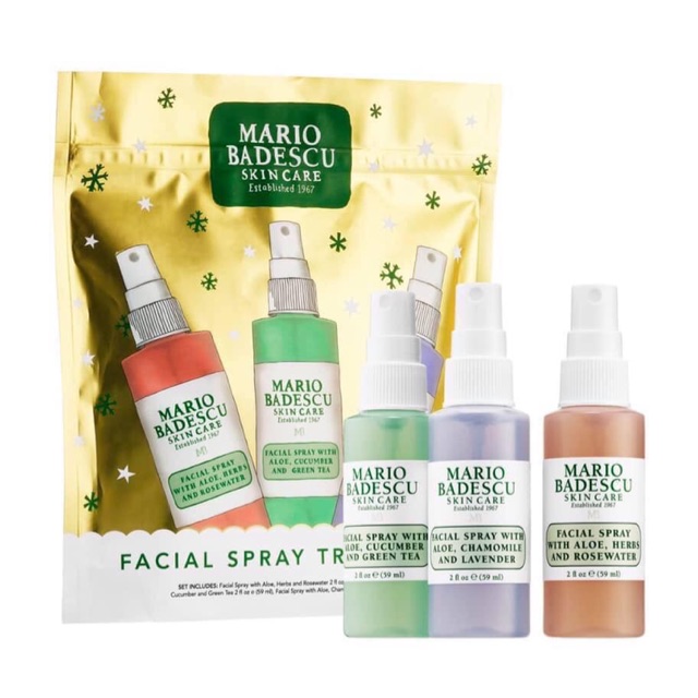 Combo 3c Toner dạng xịt Mario Badescu Facial Spray