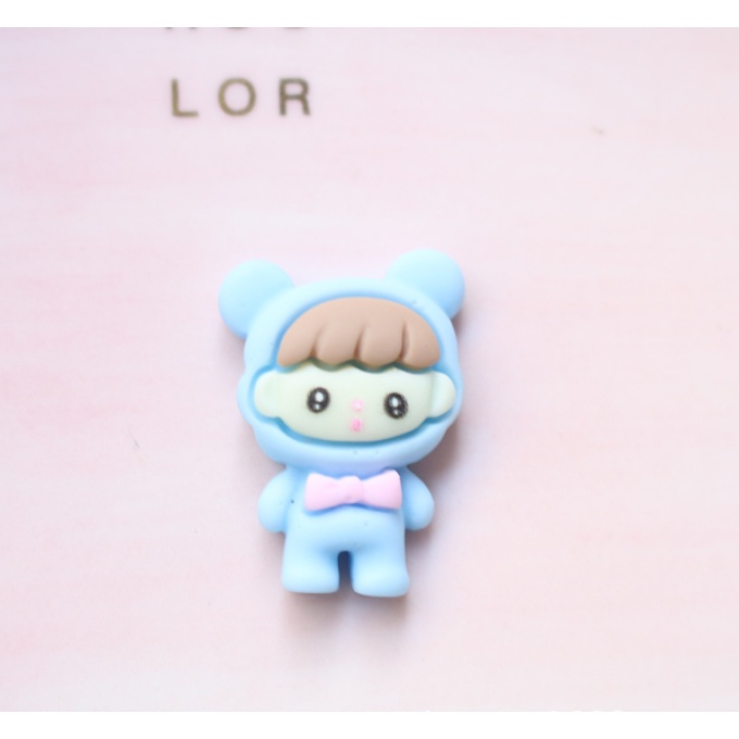 Charm mẫu em bé mặc đồ hoodie thú bông xinh xắn cho các bạn trang trí Jibbitz, vỏ điện thoại, DIY