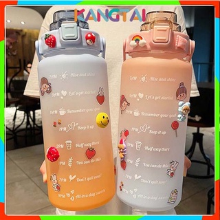 Bình đựng nước 2l có vạch báo giờ uống nước - chính hãng