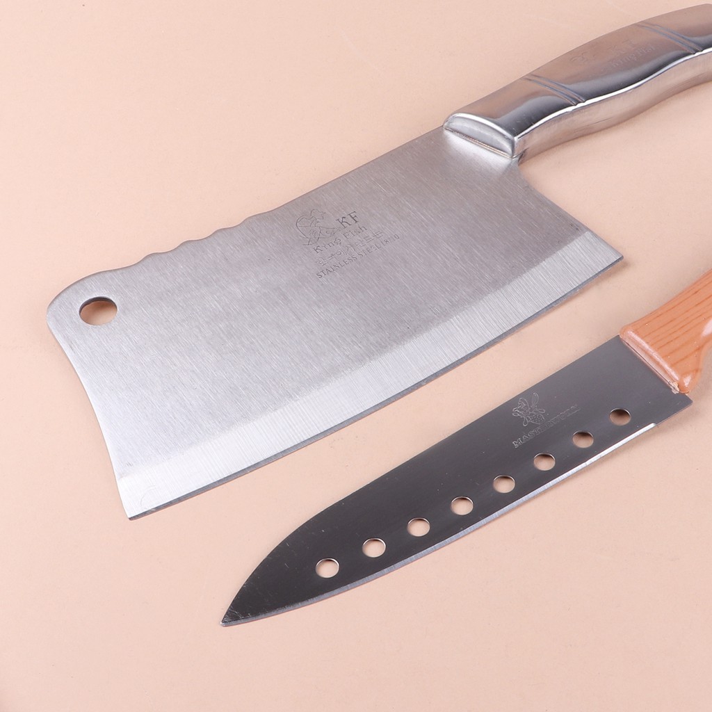 Combo dao đại chặt thịt xương và dao xắt lát có lỗ nhỏ Bam House cao cấp DTLV01 – Gia dụng bếp