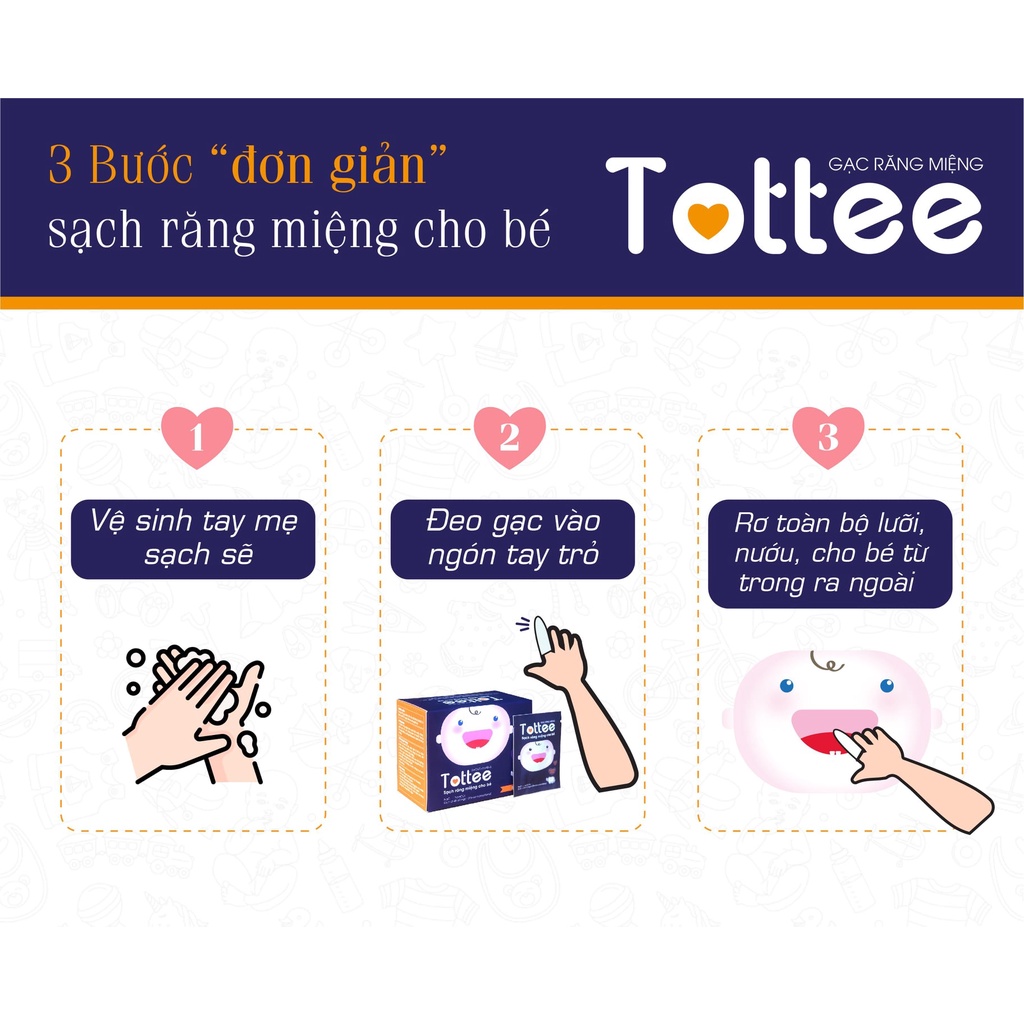 Gạc Rơ Lưỡi Tottee_Giúp vệ sinh răng miệng cho bé an toàn hiệu quả